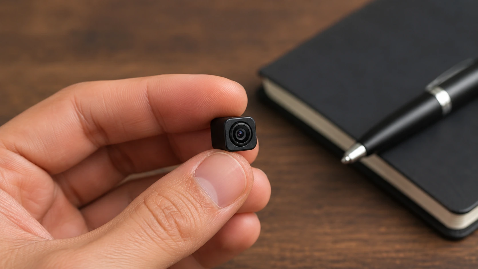 Camara mini espia Full HD en diseño tecnológico para guía de compra