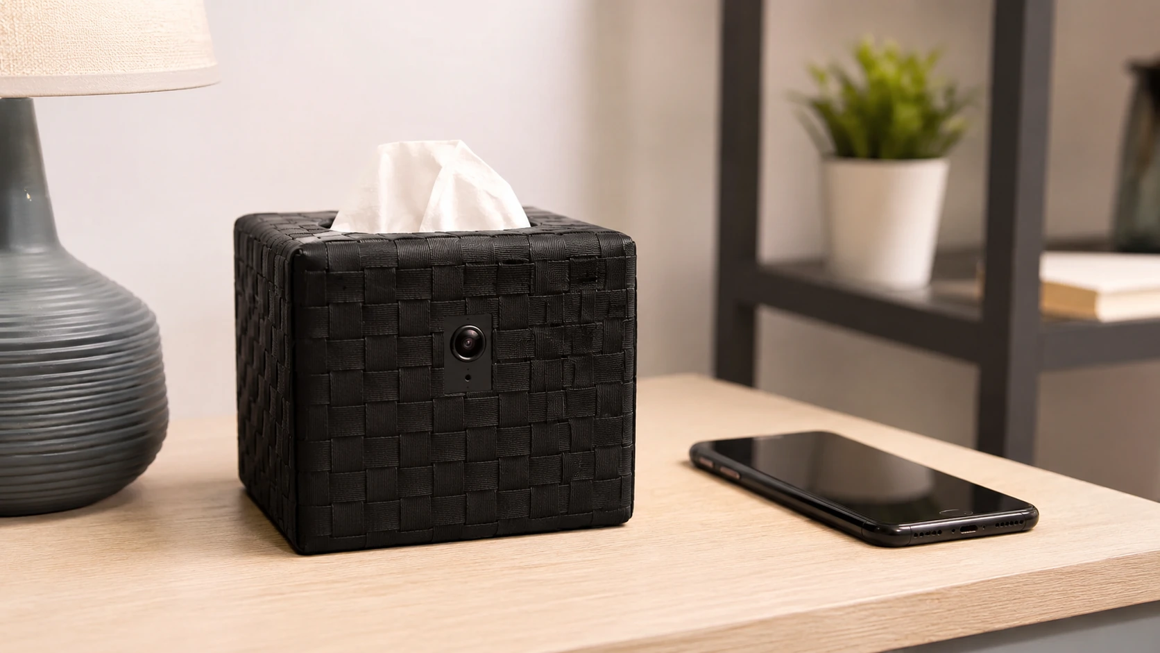 Camara oculta wifi Full HD en diseño tecnológico para guía de compra