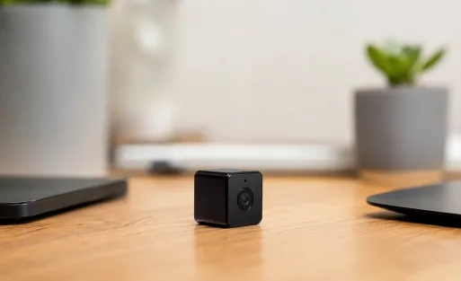 Mini camara espia Full HD en diseño tecnológico para guía de compra